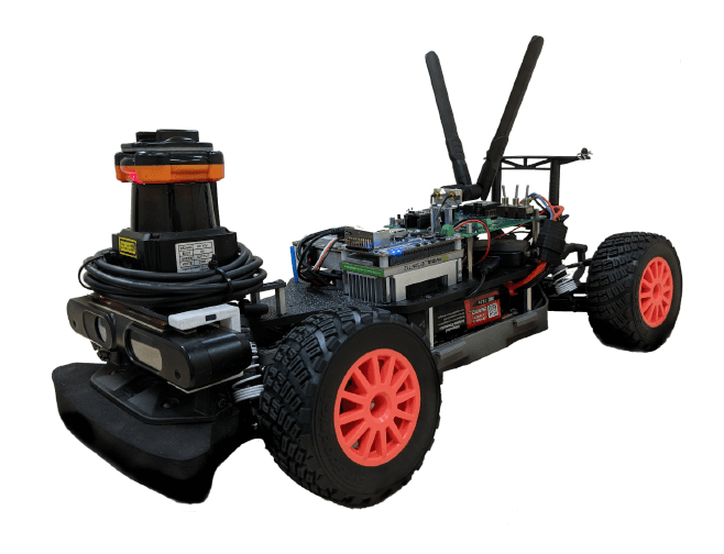 RoboRacer vehicle used as the modeling and mechanical-design context