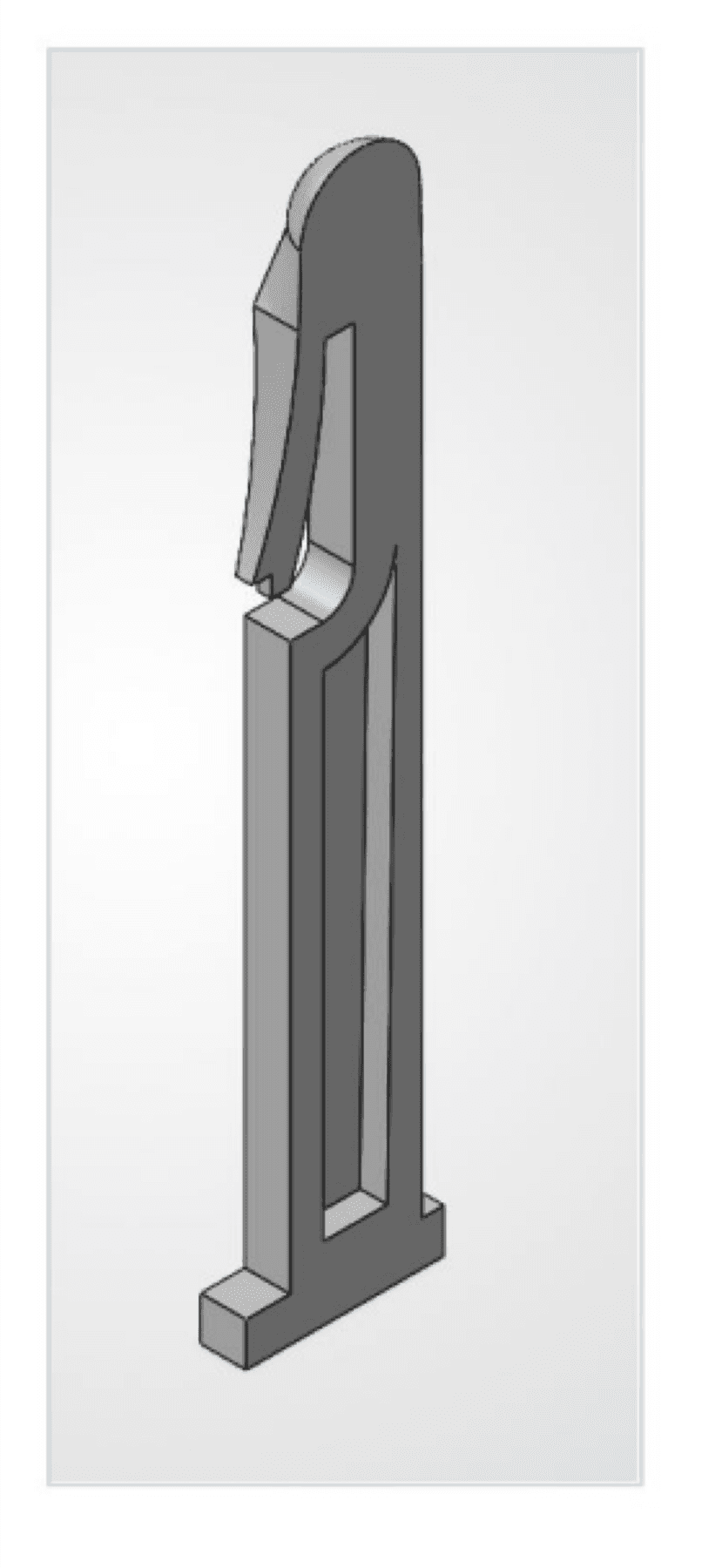 Sectioned view of the custom tactile pin
